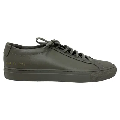 Common Projects Achilles Low-top Sneakers In Olive Saffiano Leather In Green
