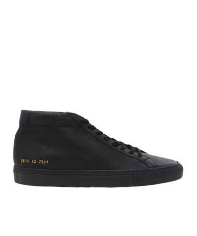 Common Projects Achilles Mid Lace-up Mid-top Sneakers In Black