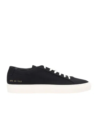 Common Projects Achilles Nubuck Lace-up Sneakers In Black
