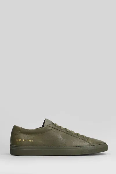 COMMON PROJECTS ACHILLES PREMIUM SNEAKERS IN GREEN LEATHER