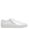 Common Projects Achilles Shiny Trainers In Silver Tone