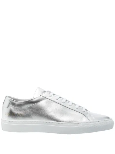 Common Projects Achilles Shiny Sneakers In Silver