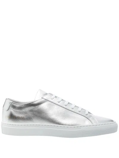Common Projects Achilles Shiny Sneakers In Silver