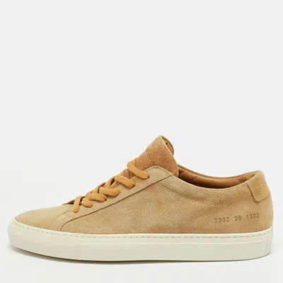 Pre-owned Common Projects Achilles Size 39 Beige Suede Low Top Sneakers