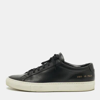 Pre-owned Common Projects Achilles Size 39 Black Leather Low Top Sneakers