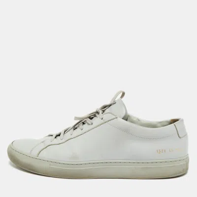 Pre-owned Common Projects Achilles Size 45 Grey Leather Lace Up Sneakers In Gray