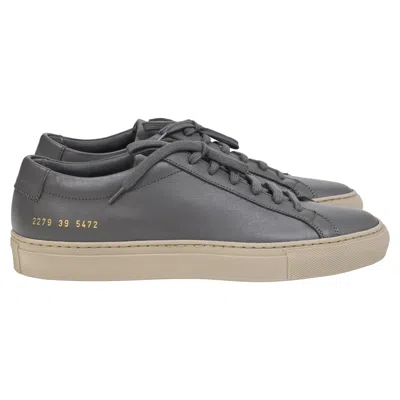 Common Projects Achilles Sneakers In Grey Saffiano Leather