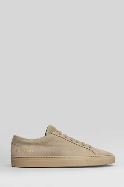COMMON PROJECTS ACHILLES SNEAKERS IN TAUPE SUEDE