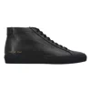 Common Projects Original Achilles High Sneakers In Black Leather In Black