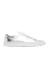 Common Projects Silver Achilles Metallic Leather Low-top Sneakers In Silver