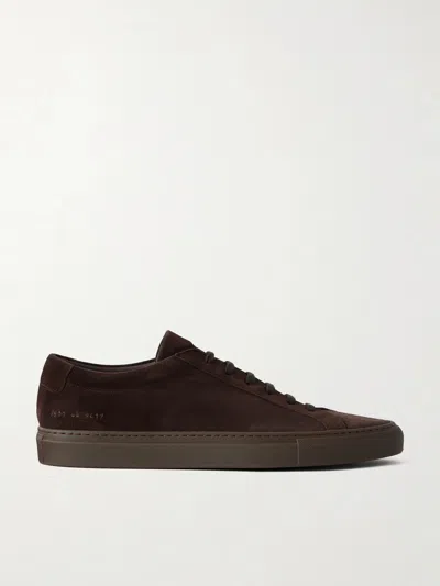 Common Projects Brown Suede Original Achilles Low Sneakers In Multi