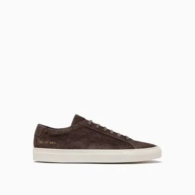 Common Projects Achilles Waxed Suede Sneakers 2386 In Brown