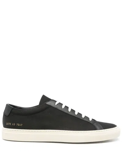 COMMON PROJECTS ALMOND TOE BLACK SNEAKERS WITH LACE-UP FASTENING