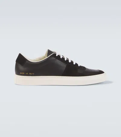 Common Projects Bball Duo Leather And Suede Sneakers In Black