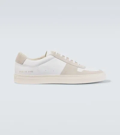 Common Projects Bball Suede And Leather Low-top Sneakers In White