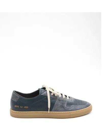 Common Projects Bball Nappa And Suede Sneakers In Blue