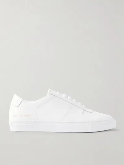 Common Projects Bball Low Bumpy Leather Sneakers In Grey