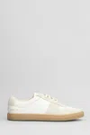 Common Projects Bball Slim Sneakers In White Suede And Leather In White