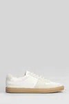 Common Projects Bball Slim Sneakers In White Suede And Leather In White
