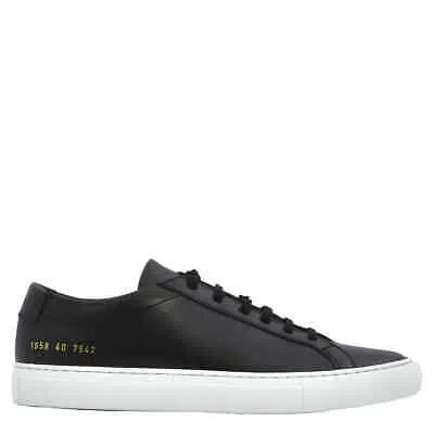 Pre-owned Common Projects Black Achilles Low-top Leather Sneakers, Brand Size 40 ( Us Size