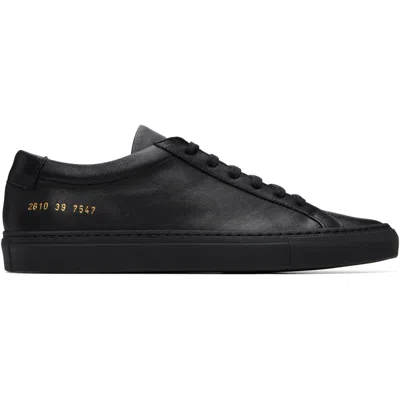 Common Projects ブラック Achilles Premium レザースニーカー In Black 7547