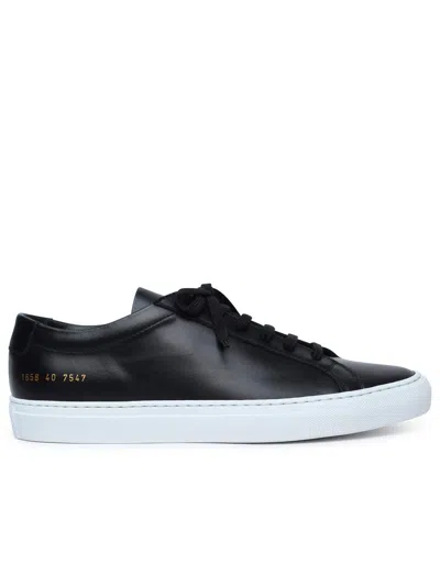 Common Projects Men's Achilles Leather Low-top Sneakers In Black
