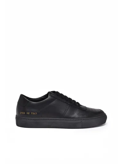 Common Projects Black Bball Minimalist Leather Low-top Sneakers In Blue