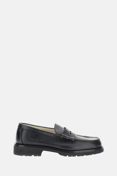 COMMON PROJECTS BLACK CHUNKY LEATHER LOAFERS