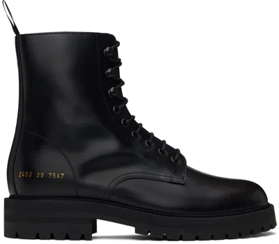 Common Projects Black Combat Boots In 7547 Black