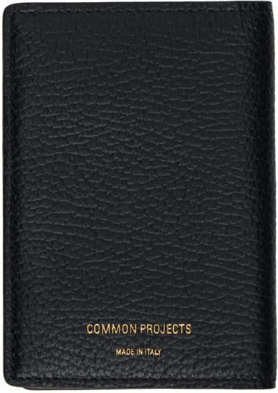 Common Projects Black Folio Wallet In 7001 Black Textured