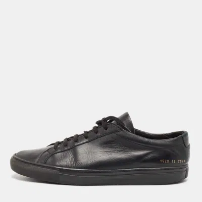 Common Projects Black Leather Achilles Lace Up Sneakers In Multi