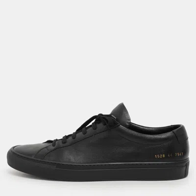 Pre-owned Common Projects Black Leather Achilles Low Top Sneakers Size 44