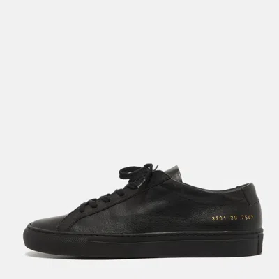 Pre-owned Common Projects Black Leather Achilles Sneakers Size 39