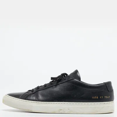 Pre-owned Common Projects Black Leather Achilles Sneakers Size 41