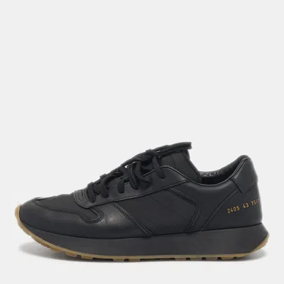 Common Projects Black Leather And Rubber Track 76 Sneakers