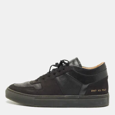 Common Projects Black Leather High Top Sneakers