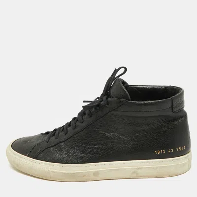 Pre-owned Common Projects Black Leather High Top Sneakers Size 43