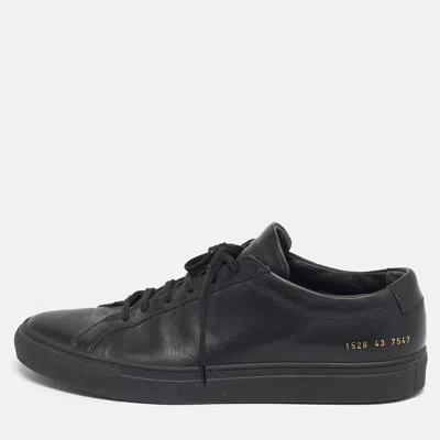 Common Projects Black Leather Lace Up Sneakers