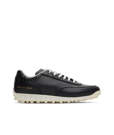 Common Projects New Track Leather Sneakers In Black