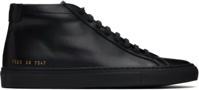 Common Projects Black Original Achilles Mid Sneakers In 7547 Black *