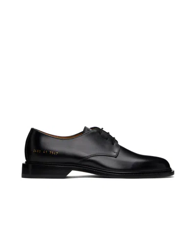 Common Projects Black Polished Leather Derbys