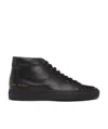 Common Projects Original Achilles High Sneakers In Black Leather In Black