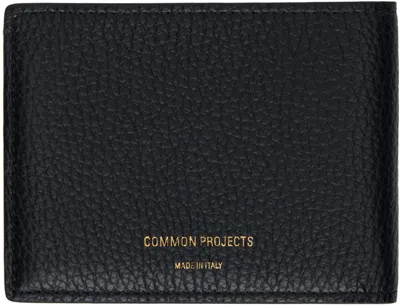 Common Projects Black Standard Wallet In 7001 Black Textured