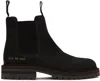 COMMON PROJECTS BLACK SUEDE CHELSEA BOOTS
