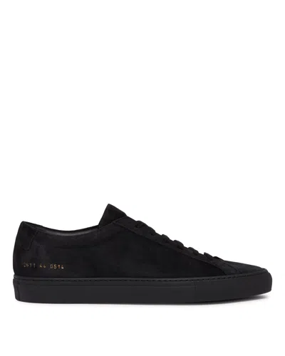 Common Projects Black Suede Original Achilles Low Sneakers In Multi