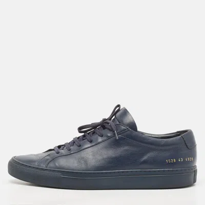 Pre-owned Common Projects Blue Leather Achilles Lace Up Sneakers Size 43