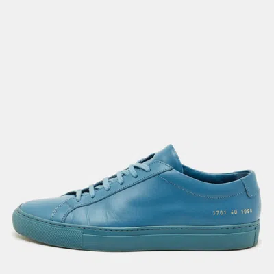 Pre-owned Common Projects Blue Leather Achilles Low Top Sneakers Size 40