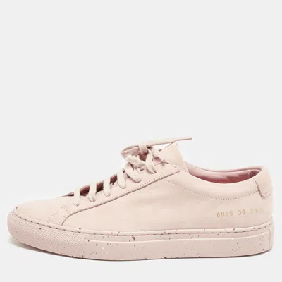 Pre-owned Common Projects Blush Pink Nubuck Leather Achilles Low Top Sneakers Size 37
