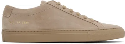 Common Projects Brown Achilles Tonal Suede Sneakers In 3290 Walnut