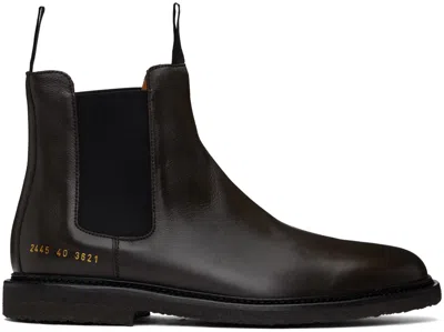 Common Projects Brown Classic Leather Chelsea Boots In 3621 Brown